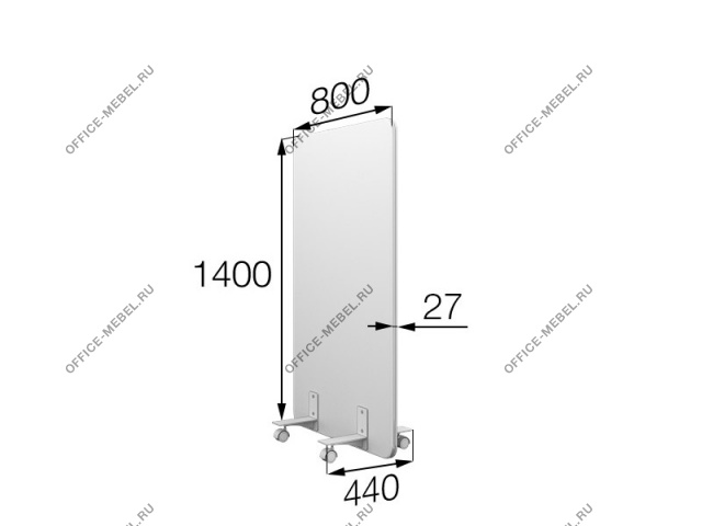 Перегородка на колесах 80/120 mv-80/120 на Office-mebel.ru