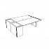 Двойной стол с боковым пьедесталом DK166BLIC на Office-mebel.ru 1