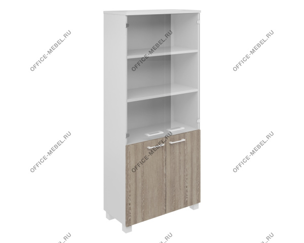Шкаф книжный закрытый со стеклом Alba AL-2.2+4.0+4.3+фурнитура на Office-mebel.ru