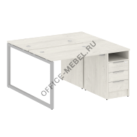 Рабочая станция на О-образном м/к с опорной тумбой 40БО.РС-СТП-2.1 на Office-mebel.ru