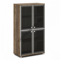 Шкаф со стеклом в алюминиевом профиле V-669 на Office-mebel.ru