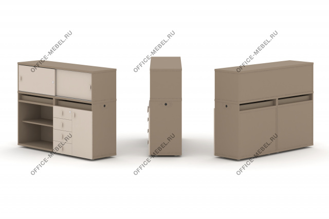 Набор №13. Тумба двойная с надставкой низкой ES.NB.2N-13 на Office-mebel.ru