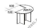 Брифинг-приставка фигурная угловая (левая) Karstula F0174 на Office-mebel.ru