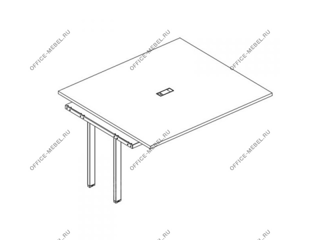 Секция стола для переговоров на металлокаркасе UNO А4 Б1 132-1 БП на Office-mebel.ru