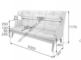 Диван 3-местный высокий Bev3H на Office-mebel.ru