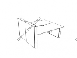 Двойной стол с высоким боковым пьедесталом DK186BAC на Office-mebel.ru