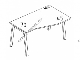Стол эргономичный правый "Техно" на металлокаркасе TRE А4 Б3 066 БП на Office-mebel.ru