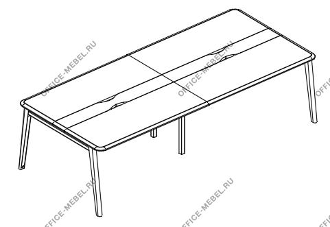 Стол для переговоров с кабель-каналом на опорах MT МР Б1Б 154-2 на Office-mebel.ru