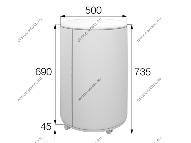 Мягкая мебель для офиса Пуф на колесной опоре БН-5070-К на Office-mebel.ru