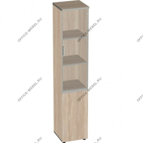Шкаф высокий узкий с прозр. стеклом (правый) V-2.6+4.0.1R+4.3.1R+V+ на Office-mebel.ru