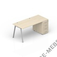 Стол с приставной тумбой 4 ящика (2 громмета) ARTPG128N072 на Office-mebel.ru