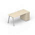 Стол с приставной тумбой 4 ящика (2 громмета) ARTPG128N072 на Office-mebel.ru 1