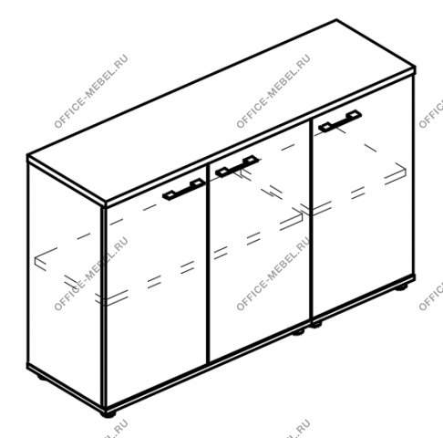 Шкаф низкий комбинированный закрытый (топ ДСП) МР 9454 на Office-mebel.ru