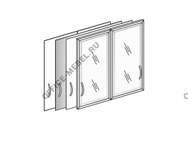 Двери стекло прозрачное низкие к шкафу х43, х22, х23 (компл. 2 шт.) 130-2 на Office-mebel.ru