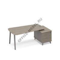 Стoл с малой опорной тумбой (тип 3) для руководителя ТМ М1 119 на Office-mebel.ru