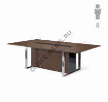 EXE Стол перег L256 хром/короб 101 920 WAL 07 BL на Office-mebel.ru