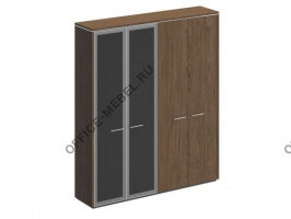 Шкаф комбинированный (для одежды + с высокими стеклянными дверями) ВЛ 357 ДТ на Office-mebel.ru