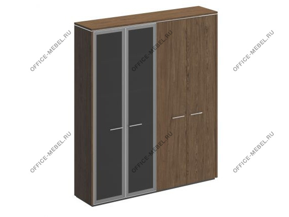 Шкаф комбинированный (для одежды + с высокими стеклянными дверями) ВЛ 357 ДТ на Office-mebel.ru