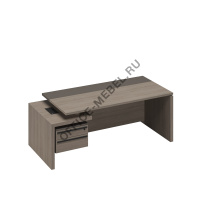 Стол руководителя с тумбой подвесной 2-ящичной с замком левый РС 109 на Office-mebel.ru