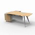Стол руководителя на опорной сервисной тумбе, правый EA87R на Office-mebel.ru 1
