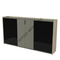 ШКАФ СРЕДНИЙ, СО СТЕКЛОМ, ТРЕХСОСТАВНЫЙ 15ШТС.1406		 на Office-mebel.ru