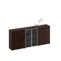 Шкаф комбинированный средний(закрытый - стекло - закрытый) МЕ 338 на Office-mebel.ru