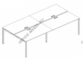 Рабочая станция на металлокаркасе DUE (4х1400) А4 Б2 177-2 БП на Office-mebel.ru