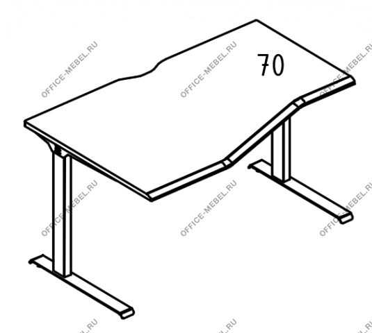 Стол эргономичный "Техно" на металлокаркасе МL (1 скос) левый МР А2 061.02 на Office-mebel.ru