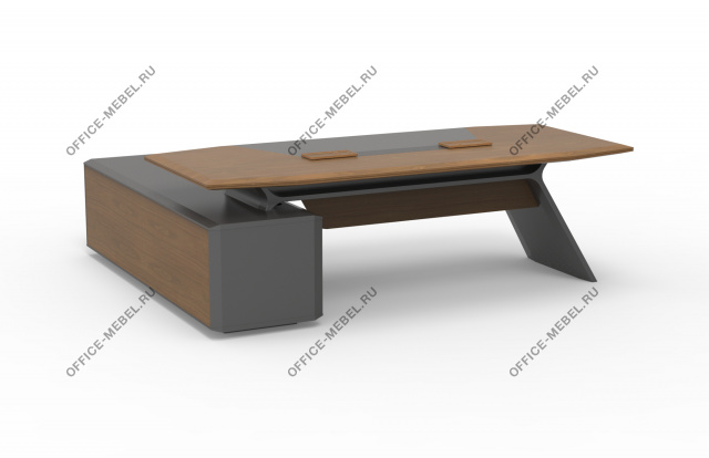 Стол руководителя, на опорной сервисной тумбе, левый ED87R на Office-mebel.ru