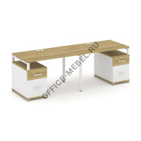 Рабочая станция на 2 места с двумя опорными тумбами CN.ORS-321 A/B/W на Office-mebel.ru