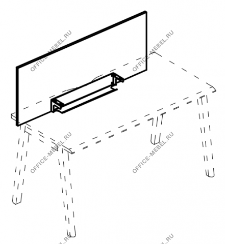 Экран настольный фронтальный для стола 120 с кабель-каналом А4 Б 831 на Office-mebel.ru