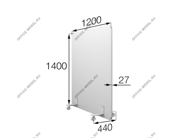 Перегородка на колесах 120/140 mv-120/140 на Office-mebel.ru