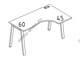 Стол эргономичный правый "Классика" на металлокаркасе TRE А4 Б3 036 БП на Office-mebel.ru