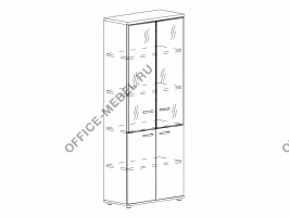 Шкаф для документов со стеклянными дверьми в алюминиевой рамке А4 9380 БП на Office-mebel.ru