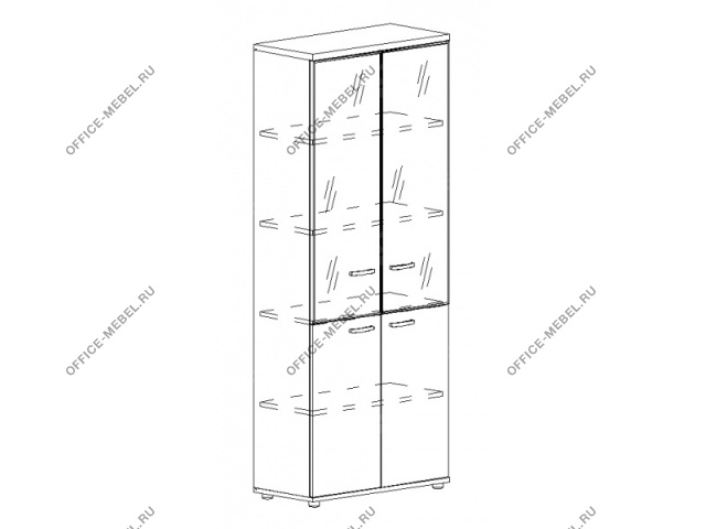 Шкаф для документов со стеклянными дверьми в алюминиевой рамке А4 9380 БП на Office-mebel.ru