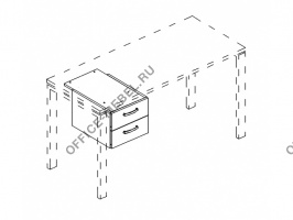  Тумба подвесная 2-ящичная (для стола 700) А4 206 БП на Office-mebel.ru