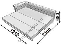 Диванная секция Крофорд тройная с одним подлокотником, раскладная (спальное место 1500х1900) на Office-mebel.ru
