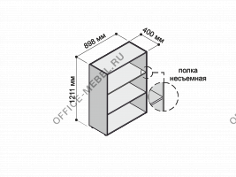 Шкаф открытый MDF605 на Office-mebel.ru