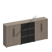 Шкаф комбинированный средний (закрытый-стекло-закрытый) РС 309  на Office-mebel.ru