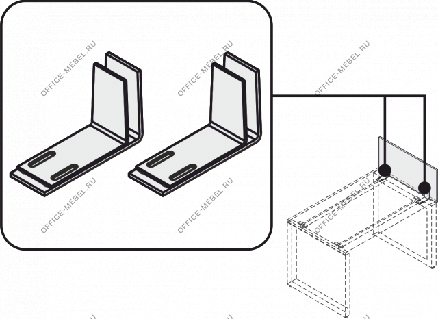 Крепление к экрану настольному боковому MDF903 на Office-mebel.ru