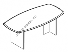 Стол для переговоров овальный на опорах ДСП МР 179 на Office-mebel.ru