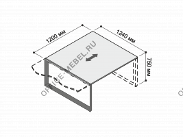 Стол для переговоров средний (проходной) MDF359 на Office-mebel.ru