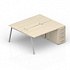 Составной стол на 2 рабочих места с приставными тумбами 4 ящика (меламиновые аутлеты) AR2TPM128N072 на Office-mebel.ru 1
