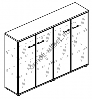 Шкаф средний двери стекло в рамке (топ ДСП) МР 9493 на Office-mebel.ru