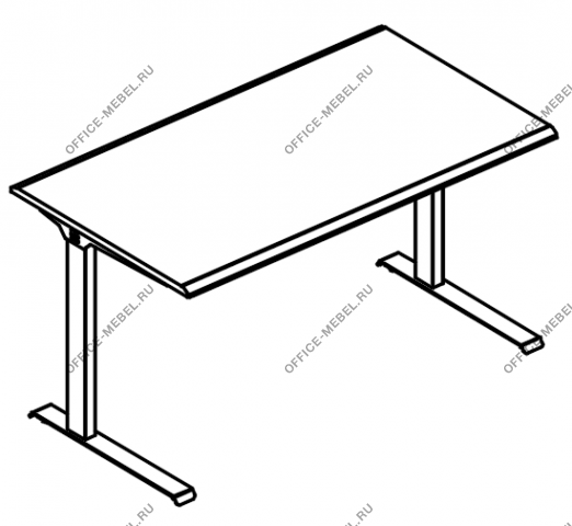 Стол рабочий на металлокаркасе МL 2 скоса МР А2 012.01 на Office-mebel.ru