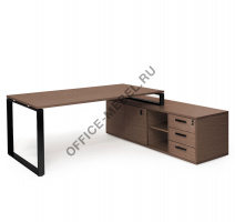 EXE Стол на оп.тумбе L209 черн 101 105 WAL 09 на Office-mebel.ru