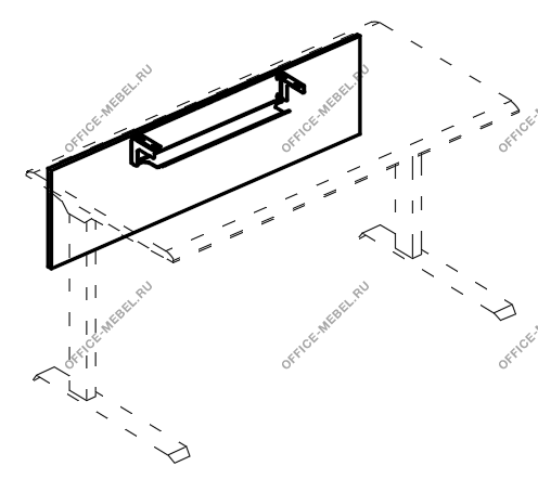 Экран стола с кабель-каналом А4 А 844 на Office-mebel.ru