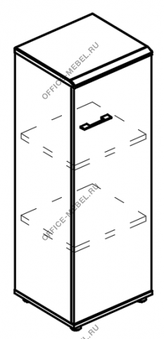 Шкаф средний узкий закрытый (топ МДФ) МР 9367 на Office-mebel.ru