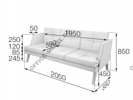 Диван трехместный Bev3-2 на Office-mebel.ru