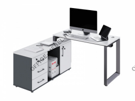 Стол c греденцией на Г-обр. опоре Л/П MDF135L.0101.AN+MDF423.0101.0164 на Office-mebel.ru